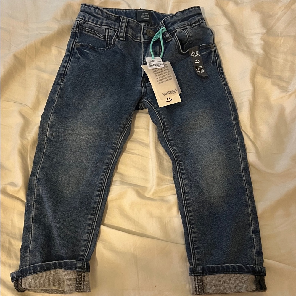 Kids Denim Jeans with Rolled Cuffs